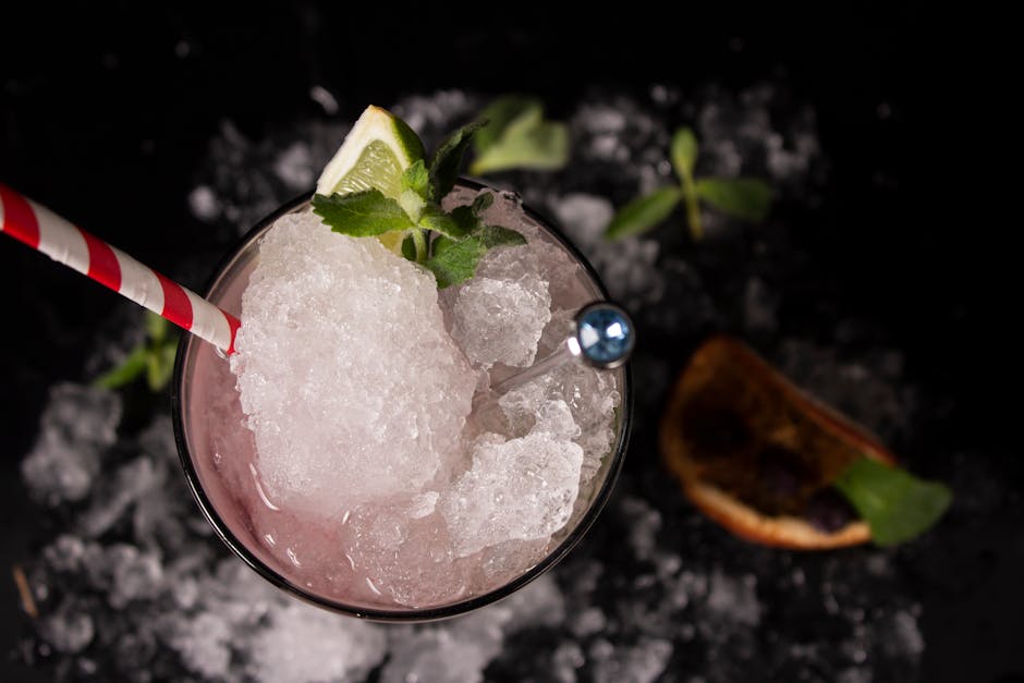 Glace pilée pour cocktail d'été