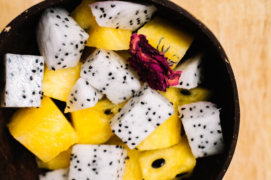 Salade de fruits d'hiver aux longanes et grenade