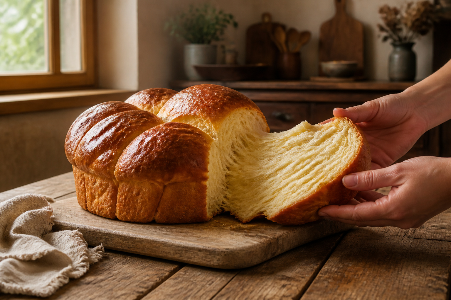 Brioche maison doree et filante