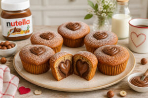 Cupcakes coeur nutella gourmands