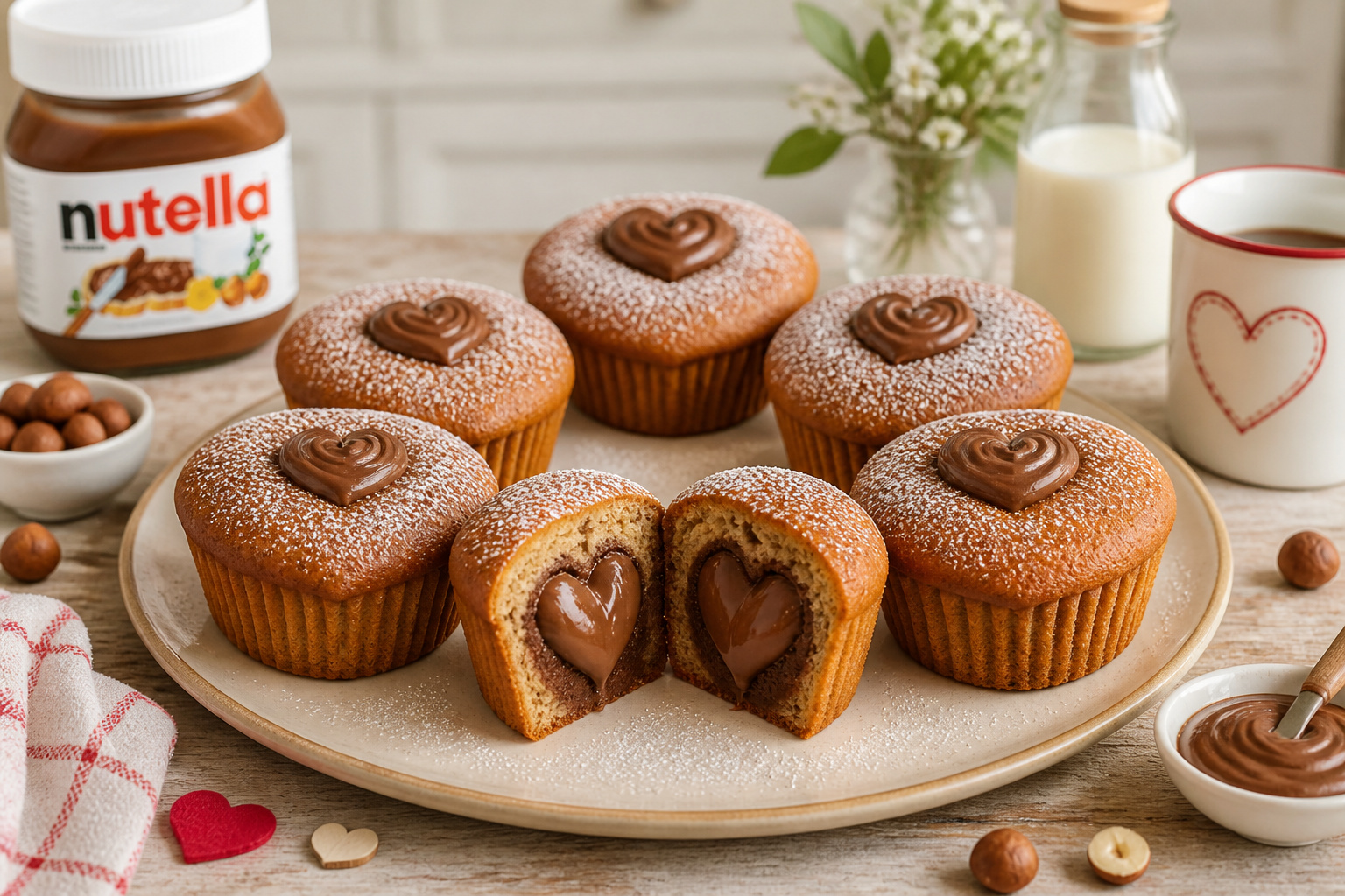 Cupcakes coeur nutella gourmands