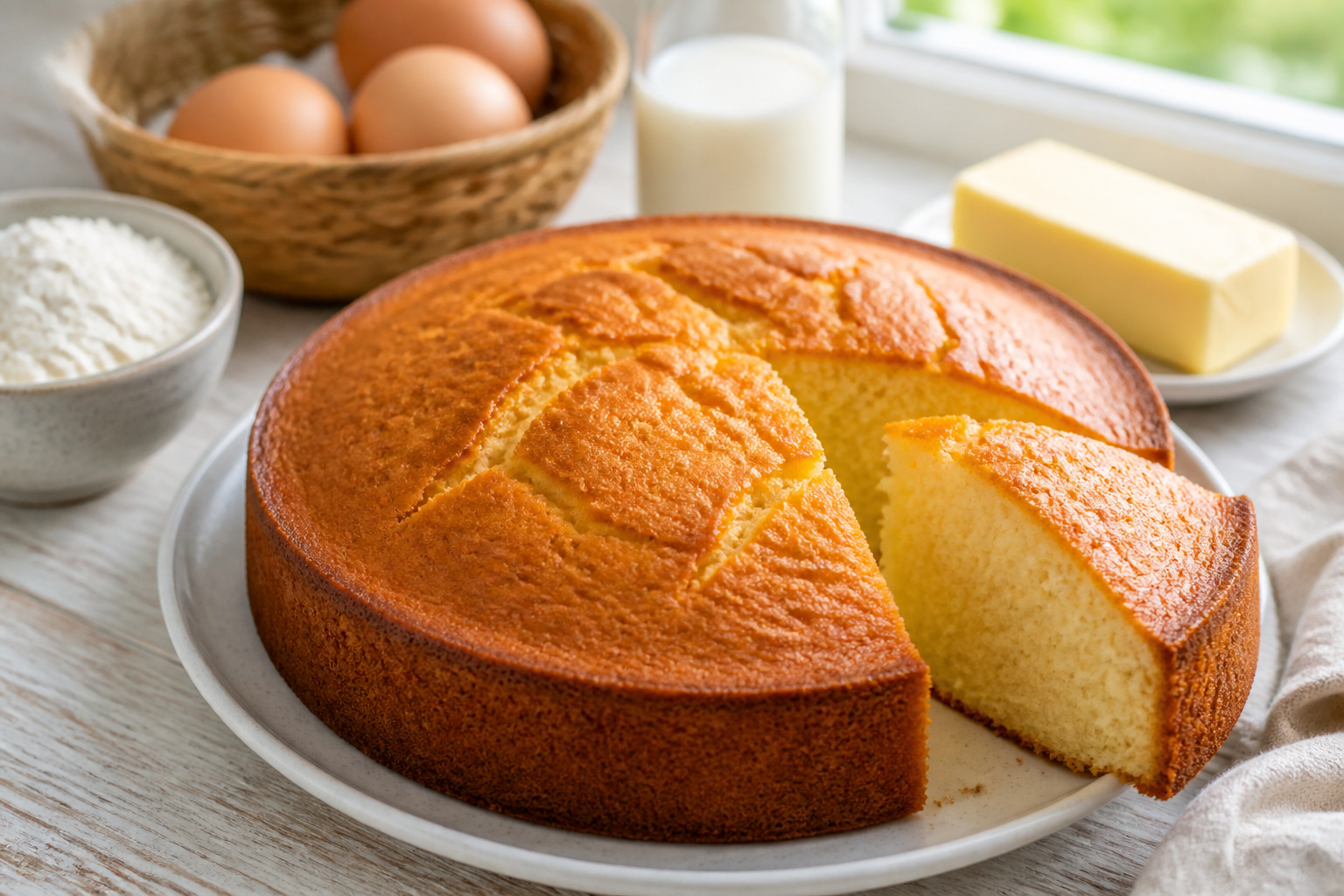 Gateau nature dore et moelleux
