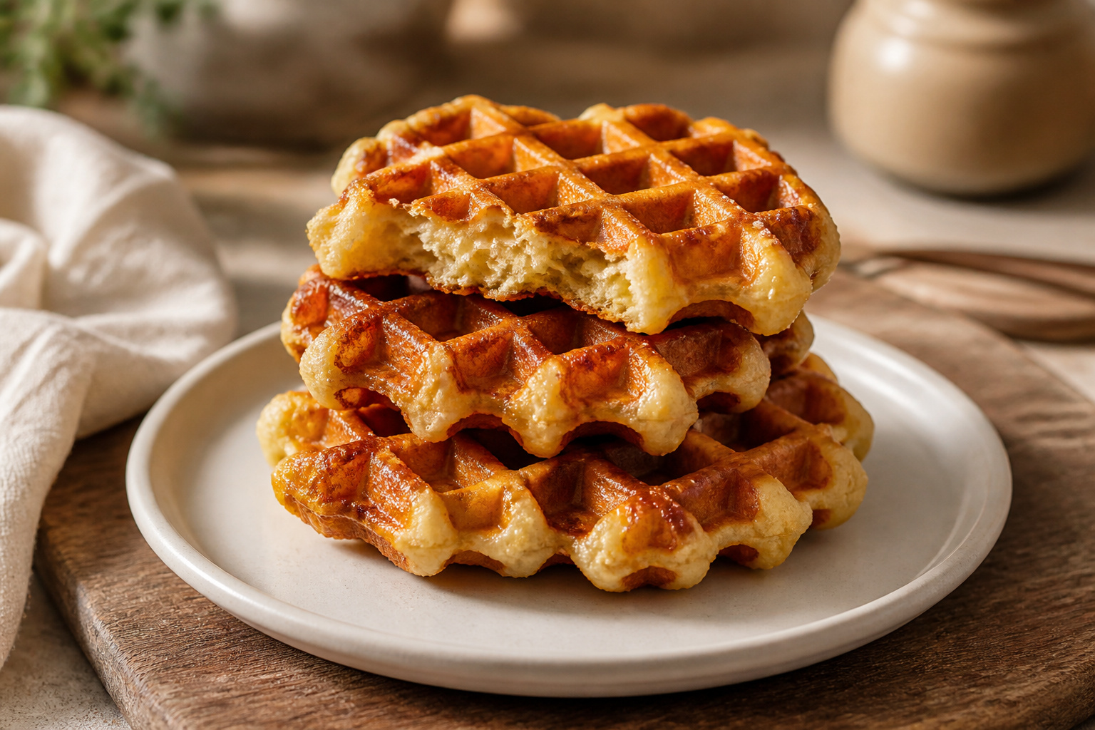 Gaufres de liege dorees et caramelisees