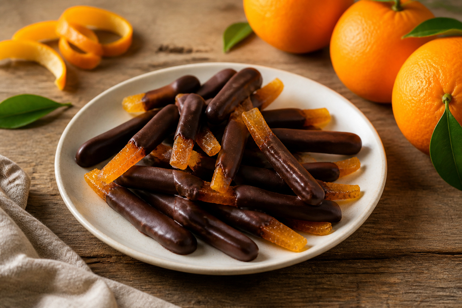 Orangettes maison au chocolat noir