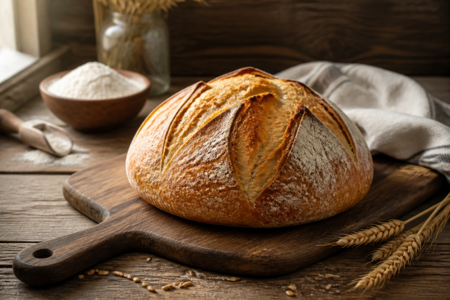 Pain artisanal fraichement cuit
