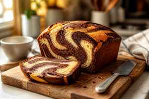 Gateau marbre une tranche gourmande
