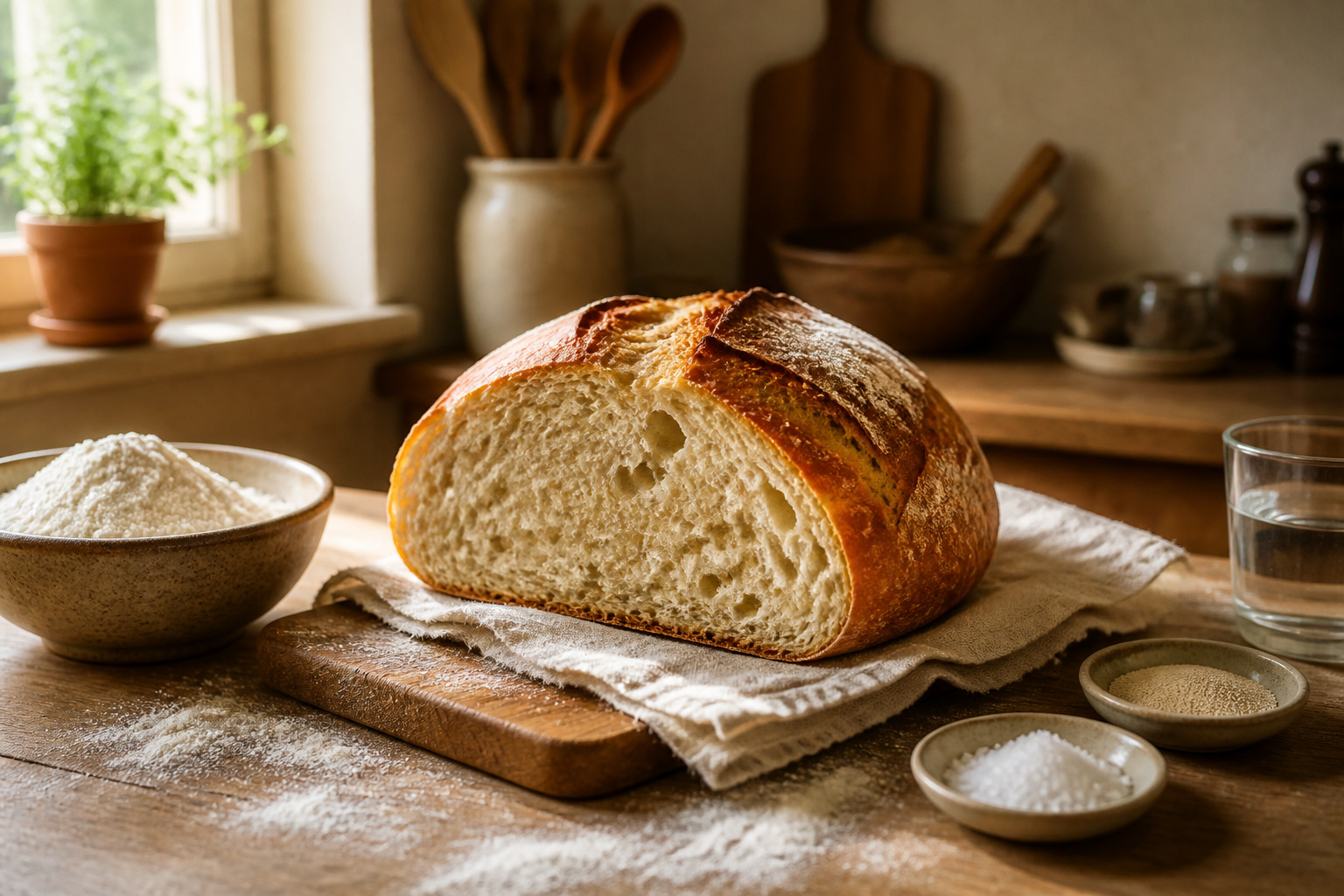 Pain artisanal fraichement cuit