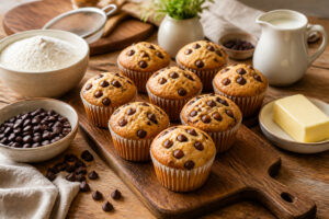 Muffins moelleux aux pepites de chocolat