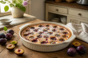 Clafoutis aux prunes gourmandise maison