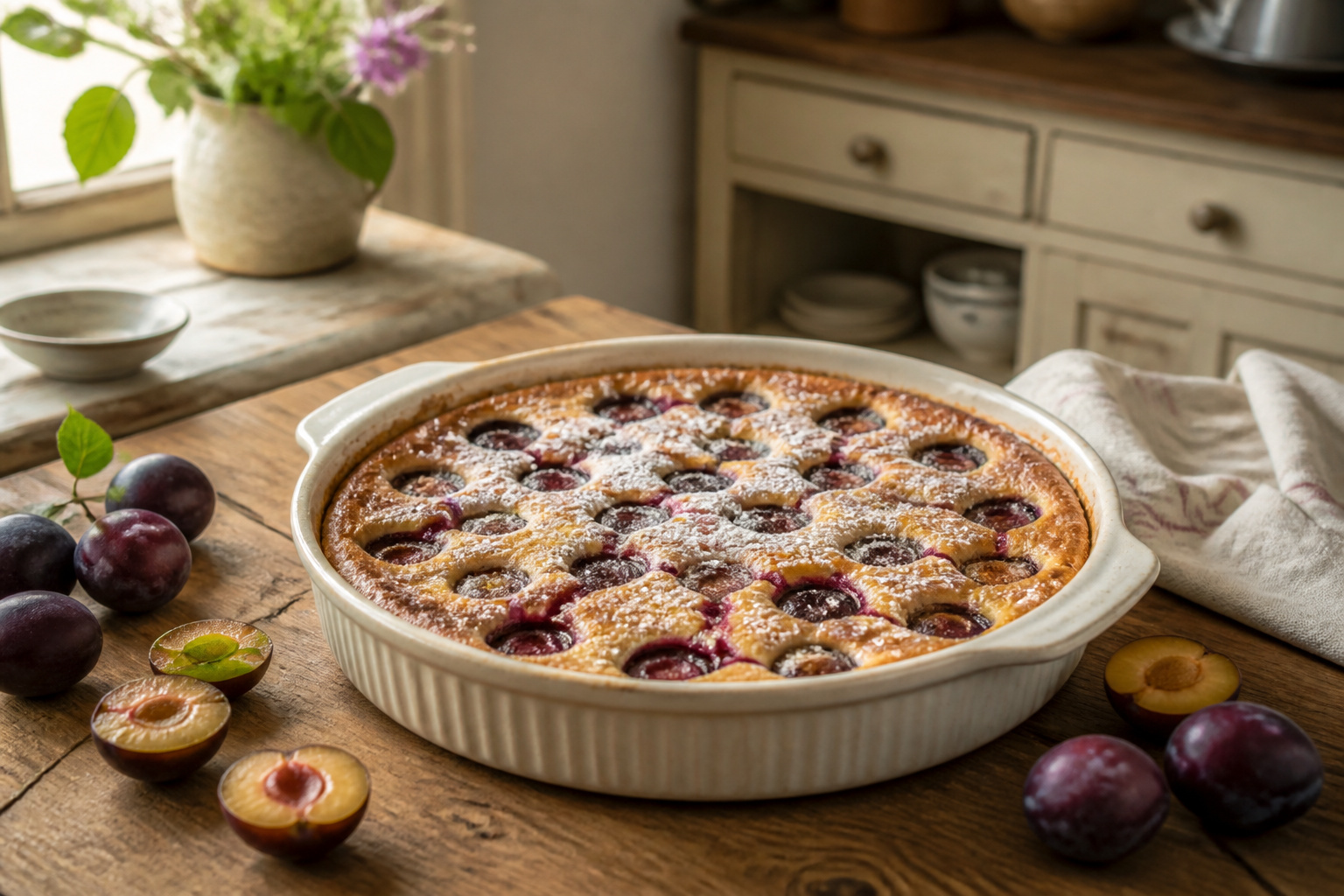 Clafoutis aux prunes gourmandise maison