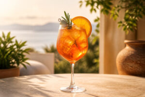Spritz orange vibrant sous le soleil
